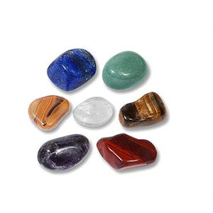 7 buah kristal alami batu bergulir Yoga kristal kuarsa anyaman tangan tas jaring liontin Set kalung grosir - Product Image 6