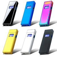 Logo personnalisé Offre Spéciale briquet électrique ultra-fin rechargeable en métal écran tactile sans flamme