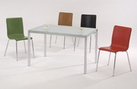 Ensemble de table à manger carrée en contreplaqué CHAO CHING pour la maison moderne, avec chaises Bella en bois, design durable, fabriqué à Taïwan TB-046