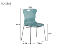 Chaise de salle à manger moderne en plastique PP bleu, légère, imperméable, portable, avec pieds en métal, empilable, pour la maison et le bureau