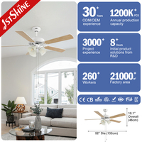 Ventilateur de plafond 1stshine classique à pales réversibles, ultra silencieux, à économie d'énergie, pour salon et chambre, modes été et hiver, décoration intérieure
