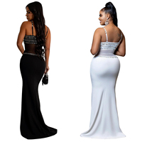 Robes de soirée sexy en strass pour femmes, style européen et américain, avec diamants, pour fêtes et événements
