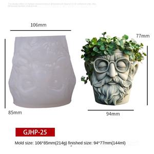 Moule en silicone pour pot à gypse, vase à bougie d'aromathérapie, vase de rangement, moule en silicone pour pot de fleurs Grand-père, moule en silicone pour pot de fleurs d'art, vase de jardin - Product Image 6
