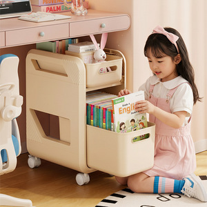 Portable Multi Layer Storage Cart With Casters For Backpacks And Books Under Desk Organizer 4 Tier Rectangle Standing Type - Product Image 3