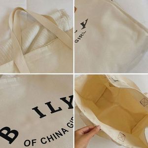 Sac fourre-tout en toile de coton grand format, promotion en gros, logo personnalisé imprimé, sac publicitaire long, usage quotidien, recyclable, sac de shopping tendance - Product Image 2