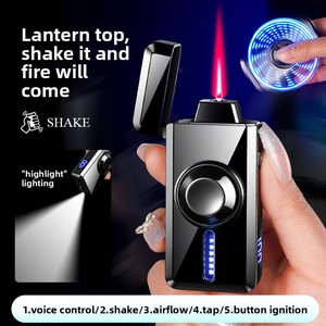 Accendino Torcia Fidget Spinner 2-in-1 in Metallo, Antivento, Fiamma Rossa, Ricaricabile USB-C, con <span class=keywords><strong>Luce</strong></span> LED e Controllo Vocale - Product Image 3