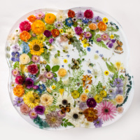 Artisanat fait à la main en résine plante et fleur artisanat pour meubles de maison ménage salon Table basse petite Table ronde