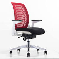 Chaise de bureau ergonomique à dossier mi-haut en maille respirante, accoudoirs réglables pour l'espace de travail quotidien du personnel