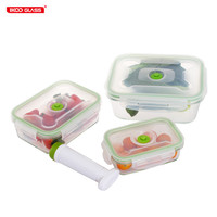 Boîte de conservation alimentaire moderne en verre borosilicate sans BPA, écologique, avec couvercle en PP et valve, compatible micro-ondes
