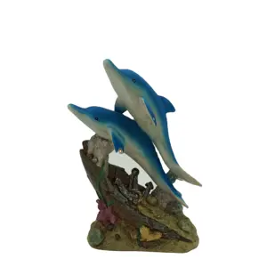 수지 공예 해양 동물 동상 인공 돌고래 장식 장식 악센트
