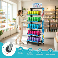 Présentoir de Magasin à 5 Niveaux pour Gobelets Isothermes Personnalisés avec Tête de Présentation – Idéal pour la Vente de Tasses à Eau Isolées