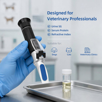 Réfractomètre clinique vétérinaire à trois échelles ATC pour la densité relative de l'urine et le test des protéines sanguines chez le chien, le chat et les animaux de grande taille