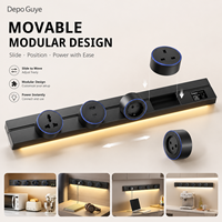 Prise murale pour lampe à induction, adaptateur amovible universel USB pour bureau, compatible UE/FR/Russie/Israël/Italie/Royaume-Uni