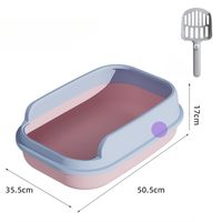 Bac à litière pour chat propre, design en plastique léger et détachable, bac à litière pour chat et accessoires, bac à litière idéal pour les animaux de compagnie