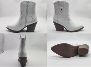 <span class=keywords><strong>Stivali</strong></span> da Cowgirl da cavaliere in pelle bianca di nuovo design di fabbrica NR <span class=keywords><strong>stivali</strong></span> booster con <span class=keywords><strong>tacco</strong></span> alto alla moda - Product Image 5