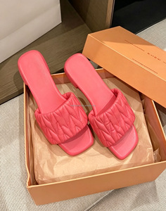 Sandalias Planas con Punta Cuadrada y Diseño Fruncido para Mujer, Sandalias Abiertas de Moda, Cómodas y de Suela Suave para Verano, Playa y Exteriores - Product Image 2