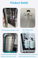 Distributeur d'eau RO automatique 800G pour bouteilles de 5 gallons, à monnayeur, pompe à eau purifiée, filtration 11 niveaux, 125L/heure SDK