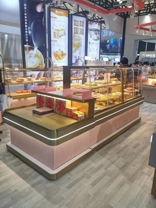 面包店展示架蛋糕和面包展示柜玻璃柜空气冷却柜台架 - Product Image 3