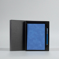 Carnet A5 personnalisable en cuir et acier inoxydable, reliure spirale, stylo inclus, encre bleue/noire, promotion bureau
