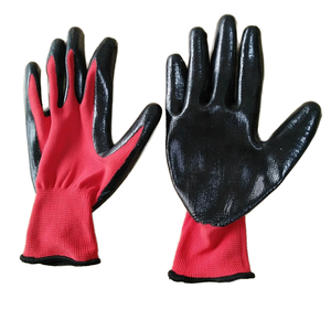 قفازات أمان مخصصة احترافية 13 مقياس بوليستر مضاد للانزلاق نخيل النتريل الأسود - Product Image 3