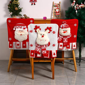 ปลอกหุ้มพนักเก้าอี้คริสต์มาส ลายซานตาคลอสและเอลฟ์ สำหรับตกแต่งโต๊ะอาหารในวันคริสต์มาส ของตกแต่งบ้านสำหรับงานเลี้ยงปีใหม่ - Product Image 3