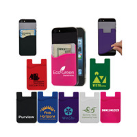 Dompet Kartu Telepon Grosir Custom Logo Kantong Ganda Perekat 3M Silikon Pelindung Kartu Kredit RFID Blocking Tanpa Penutup
