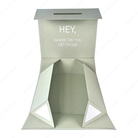 Caja de regalo de papel de ropa con imán plegable, caja de regalo magnética de embalaje de barco plano, caja plegable con cinta de transporte