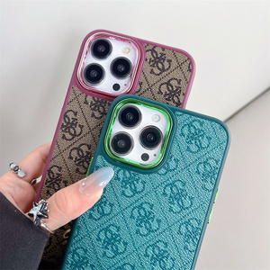 Custodia per <span class=keywords><strong>telefono</strong></span> in pelle <span class=keywords><strong>di</strong></span> lusso con marchio <span class=keywords><strong>di</strong></span> design elettrolitico per iPhone 15 14 13 Pro Max <span class=keywords><strong>cover</strong></span> per cellulare per ragazze - Product Image 4