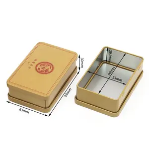Manufacturer Spot Tinplate Flip Iron Box Rectangular Tea Storage Metal Tin Box Rectangle Tea Tin Can Packaging