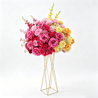 Décoration d'allée de mariage, boule de fleurs artificielles mixtes en roses, taille personnalisée, boule florale