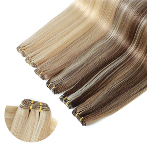 Extensioni per <span class=keywords><strong>capelli</strong></span> umani lisci biondi 4/27, 100% vergini non trattati, 3 fasci di <span class=keywords><strong>capelli</strong></span> per donna - Product Image 3