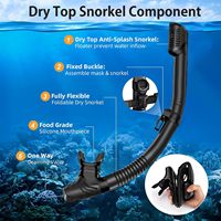 Masque de plongée en silicone liquide durable de haute qualité, vision large, anti-buée, ensemble de plongée avec tuba, système auto-ajustable pour la natation sous-marine