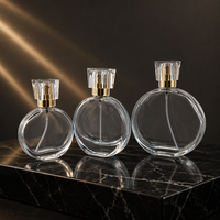 Flacons de parfum vides rechargeables en verre de 30 ml, 50 ml, 100 ml, atomiseur de parfum plat et rond, vaporisateur de parfum, huile essentielle, flacons de parfum