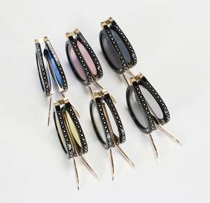 <span class=keywords><strong>Top</strong></span> qualité luxe femmes logo personnalisé lunettes métal ovale diamant lunettes de soleil cadre pliant lunettes de soleil hommes <span class=keywords><strong>2021</strong></span> - Product Image 5