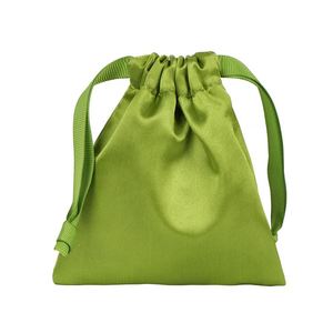 Sacs en satin de soie personnalisés avec logo pour bijoux, emballage de luxe avec logo imprimé en sérigraphie - Product Image 2