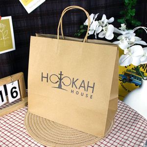 Customized Kraft <b>Paper</b> Shopping Bag with Rope Handle for Weddings Gifts and Supermarket Promotions <b>Biodegradable</b> Eco-Friendly - Product Image 2
