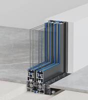 Portes coulissantes en alliage d'aluminium à cadre ultra fin et étroit, design dernier cri, avec vue panoramique pour l'entrée et l'extérieur des villas