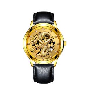 นาฬิกาควอตซ์ผู้ชาย Y110 ลายมังกรจีน ปฏิทิน สไตล์ธุรกิจ สายหนัง PU สีทอง หน้าปัด 40 มม. ตัวเรือนโลหะผสม แฟชั่น สปอร์ต <span class=keywords><strong>การ์ตูน</strong></span> - Product Image 5