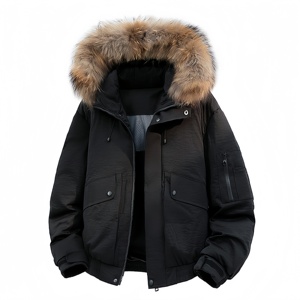Giacca Imbottita Personalizzata da Uomo con Collo in Pelliccia, Cerniera, Stile Parka, Versione Invernale di Alta Gamma per Coppie, con Cappuccio e Imbottitura - Product Image 4