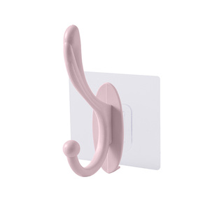 T <b>Hooks</b> Wall Mounted Plastic <b>Adhesive</b> Double <b>Hook</b> For Bathroom Bedroom Nordic Color 3-5kg Load Capacity - Product Image 5