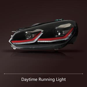 Ensemble de phares à LED avec boîtier noir et barre DRL, état neuf, 12V, rétrofit/mise à niveau pour Volkswagen <span class=keywords><strong>Golf</strong></span> 6R <span class=keywords><strong>GTI</strong></span> 2008-2013 - Product Image 3