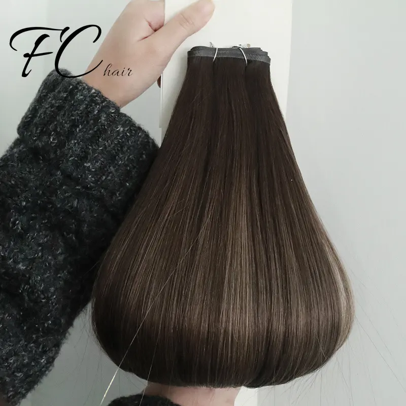 2021 Platte Russische Inslag Dubbel Getrokken Extensions, Haar Weven Remy Russische Blond Haar, silky Platte Inslag Remy Hair Extensions