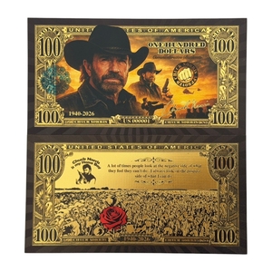 Billete de 100 Dólares de Chuck Norris, 4 Tipos, Chapado en Oro de 24K, para Regalo, 2026 - Product Image 4