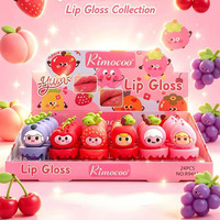 Baume à lèvres liquide Rimocoo Long Laeting en forme de cornet de crème glacée, design gâteau de dessin animé, nourrissant, hydratant, brillant et aqueux pour femmes