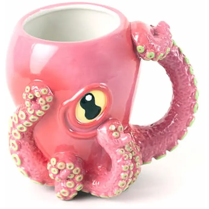 Pink Octopus Ceramic 3D Kaffeetasse mit Tentakel griff