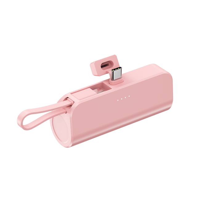 Mini 5000mAh Portable Power Bank High Capacity Mobile Charger with Cable Pocket Mobile Power Capsule Tail Plug USA Socket Type
