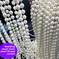 Guirlande de perles rondes pour nail art, décoration de plafond, rideau de perles connectées, chaîne de fausses perles taille 8, fournitures DIY