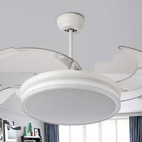 Ventilateur de plafond intelligent rétractable invisible LED 36/42/48 pouces avec télécommande, économe en énergie pour salon et salle à manger