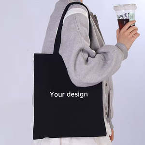 Bolsa de compras reutilizable de lona de poliéster y algodón con logotipo personalizado - Product Image 3