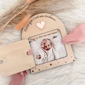 Keepsake <b>Picture</b> <b>Frame</b> Gift for New Parents Personalized Surprise Request <b>Box</b> With Baby Photo - Product Image 3